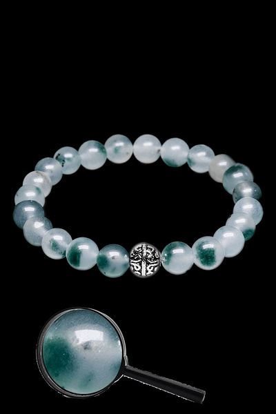 Tesbih Atölyesi Certified Real Fluorite Stone Bracelet - With Silver Device