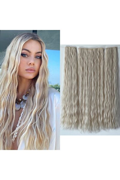 Fenomen Peruk Κρύο Κίτρινο Afro Wavy Half Moon +2 Πλαϊνά