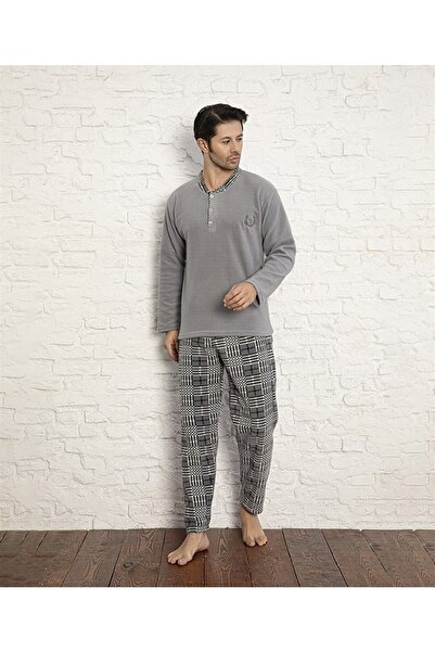 CALİA Ανδρικό μακρυμάνικο σετ πιτζάμες με κουμπιά στο γιακά, από φλις, ζεστό ...