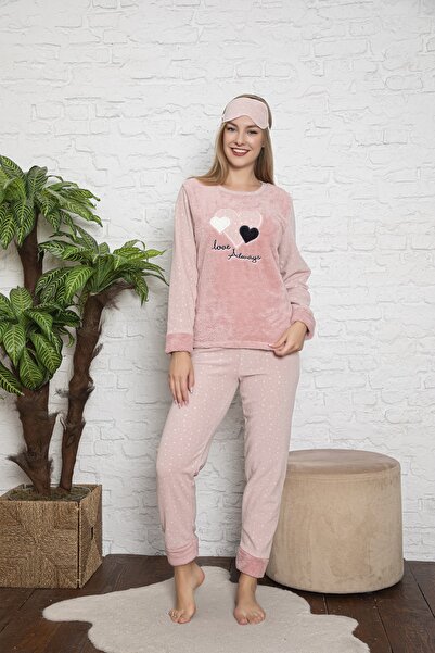 Asel Γυναικείο Σετ Πιτζάμες Fleece