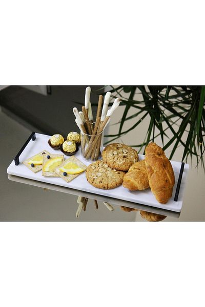 Gemboss Marble Serving Tray 40x15 Cm Long Serving Cheese Plate