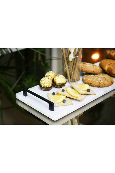 Gemboss Marble Serving Tray 40x15 Cm Long Serving Cheese Plate