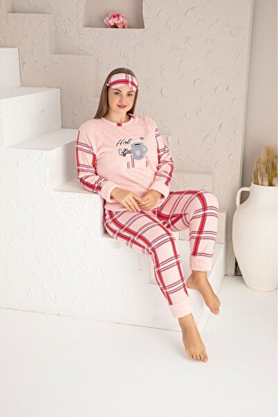 Asel Büyük Beden Polar Pijama Takımı