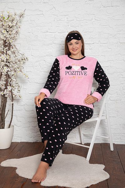 Asel Σετ Πιτζάμες Plus Size Fleece