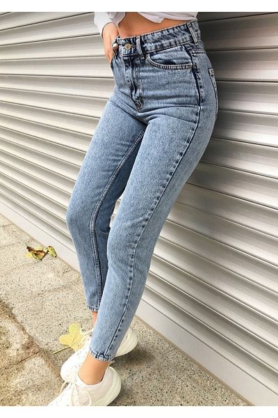LAMİRA Mom Kar High Waist Boyfriend Jeans Trousers Tyc00664063401