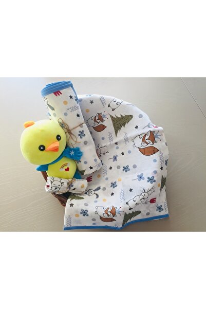 Valerie Home Designs Valerie Mavi Sincap 3'lü Müslin Set 110*110 Müslin Örtü ...