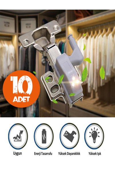 Tor Store 10'lu Menteşe Işığı Dolap Ve Gardrop Içi Led Aydınlatma