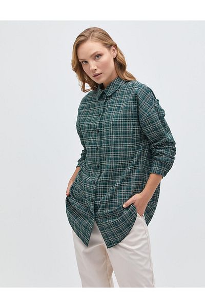 Kayra Plaid Shirt with Back Detail