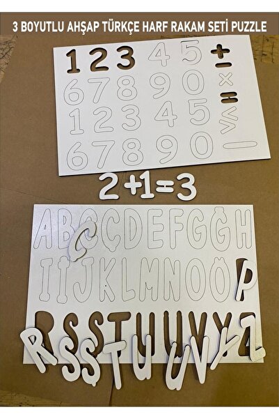 43 cici süsler organizasyon Montesorri 3 Boyutlu Ahşap Türkçe Harf Rakam Seti...