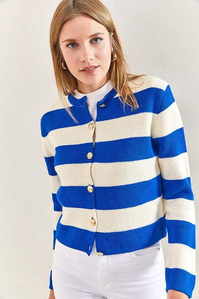 Bianco Lucci Strickjacke - Blau - Regular Fit