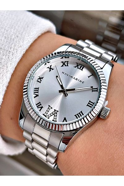 Navimarine Silver Color Steel Strap Women's Wristwatch Bracelet Gift