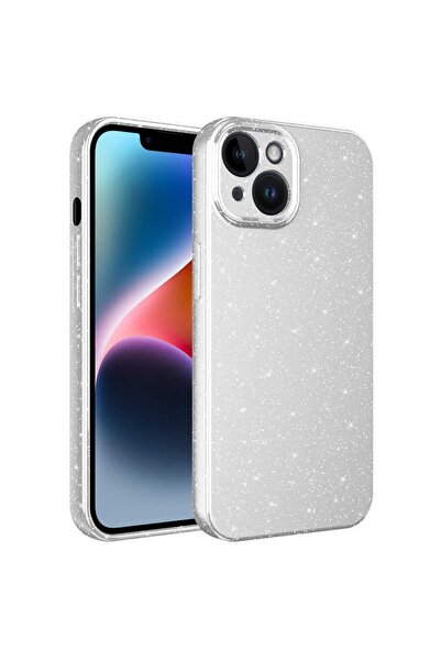 UnDePlus Apple Iphone 13 Kılıf Simli Silikon Lüks Kapak