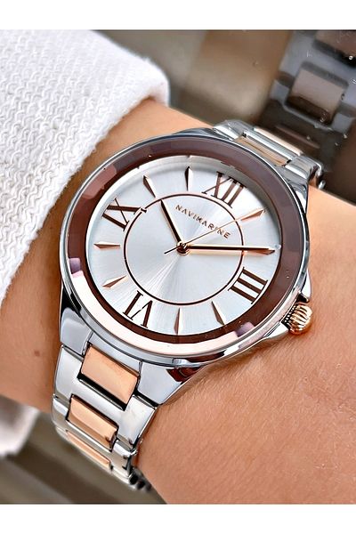 Navimarine Copper-silver Color Steel Strap Women's Wristwatch Bracelet Gift