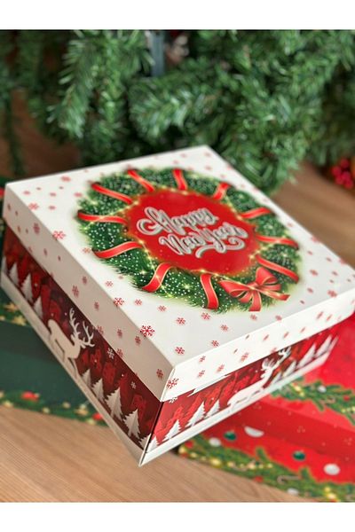 QUEEN AKSESUAR New Year New Year Custom Luxury Thick Gift Box Package Packaging Happy New Year Deer Pattern