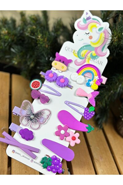 QUEEN AKSESUAR New Fashion Trend Baby Kids Set Catarame Clip 14 Piese Fluture...