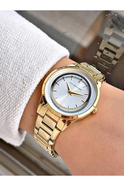 Navimarine Gold Color Steel Strap Women's Wristwatch Bracelet Gift