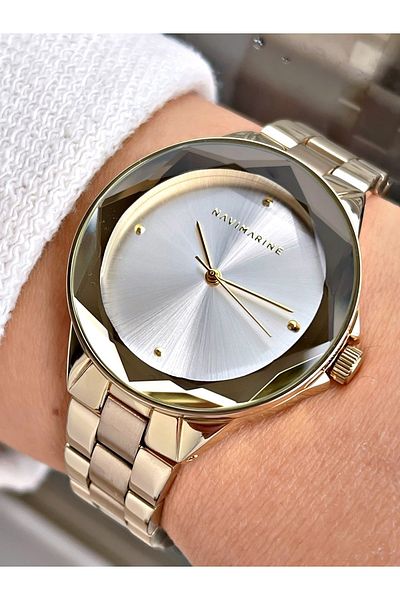 Navimarine Gold Color Steel Strap Women's Wristwatch Bracelet Gift