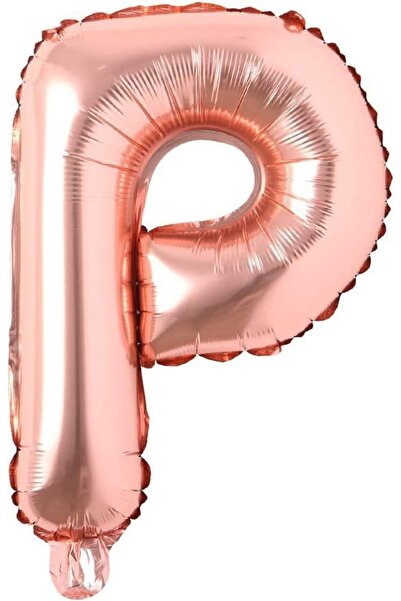 Patladı Gitti P Letter Rose Gold Foil Balloon 16 Inch 40 Cm