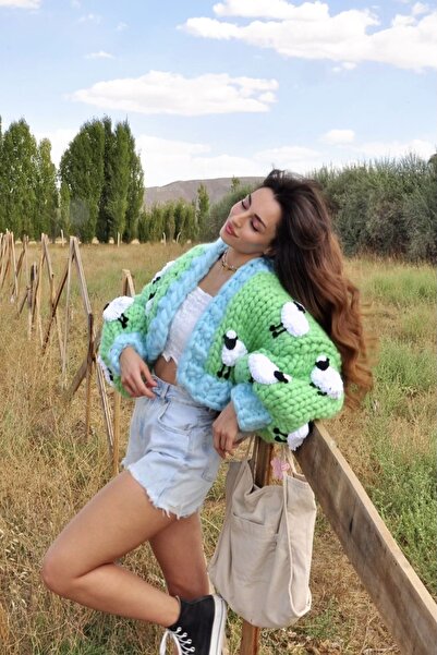 HEYAYS Sheep Hand Knitted Cardigan