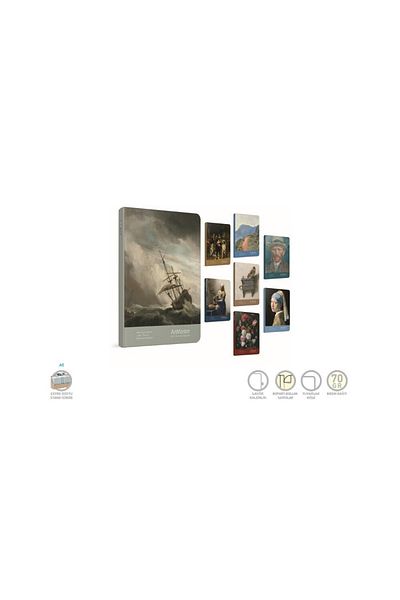 Gıpta دفتر ملاحظات بغطاء صلب مخيط بحبل من Art Master مقاس A5 120 ورقة مربعة (عبوة من 4 قطع) 5537