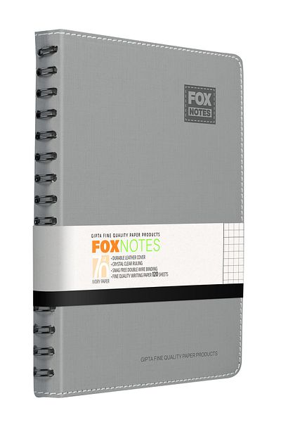 Gıpta Fox Spiral Leather Cover Notepad A5 120 Sheets Striped (Pack of 3) 6176