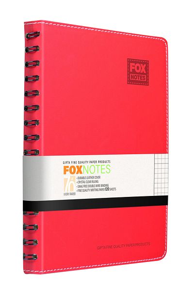 Gıpta Fox Spiral Leather Cover Notepad A5 120 Sheets Striped (Pack of 3) 6176
