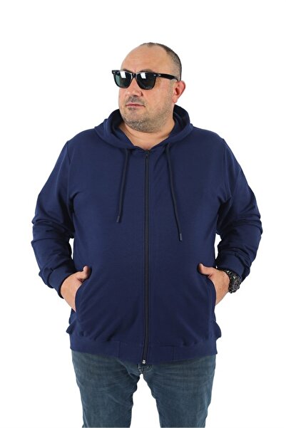 Starbattal Sweat cu glugă cu fermoar de bază de mărime mare 22751 Indigo