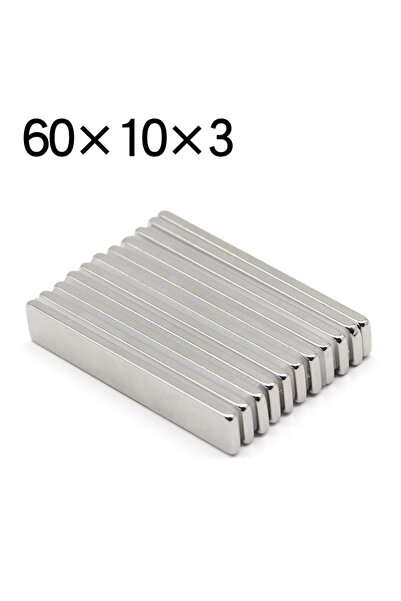 Hdg 2 Adet Neodyum Mıknatıs Dikdörtgen 60x10x3 Mm