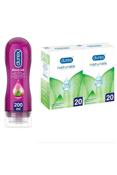 Durex Naturals Doğal Kayganlaştırıcılı Ince Prezarvatif+aloveralı Kayganlaştırıcı Masaj Jeli
