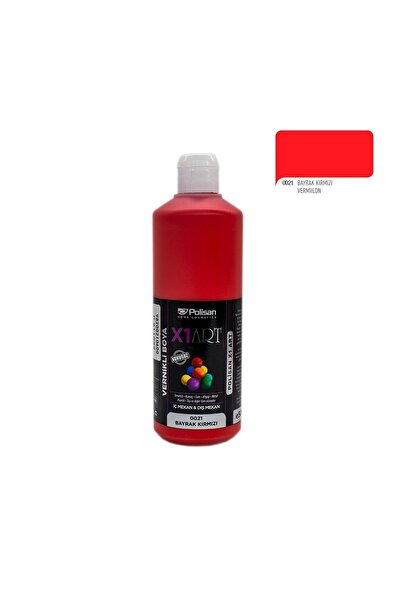 Polisan X1art Vernikli Hobi Boyası 500ml - 0021 Bayrak Kırmızı