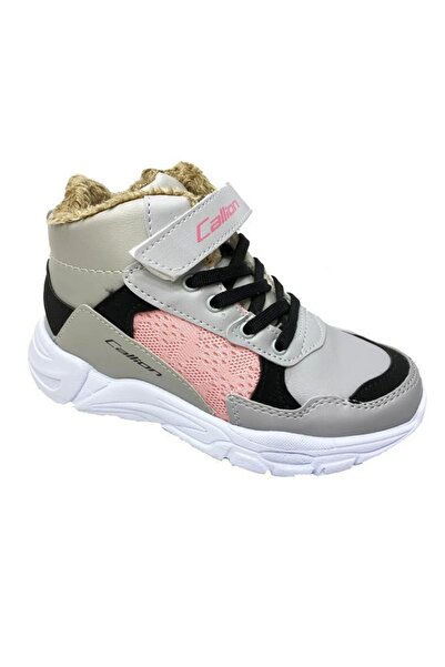 Callion 053-21 Deri Filet Çocuk Spor Ayakkabı Buz Siyah Pembe