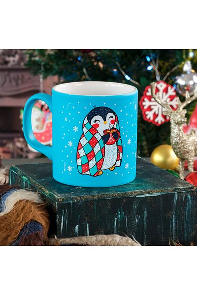 Myros Christmas Themed Ceramic Penguin Mug