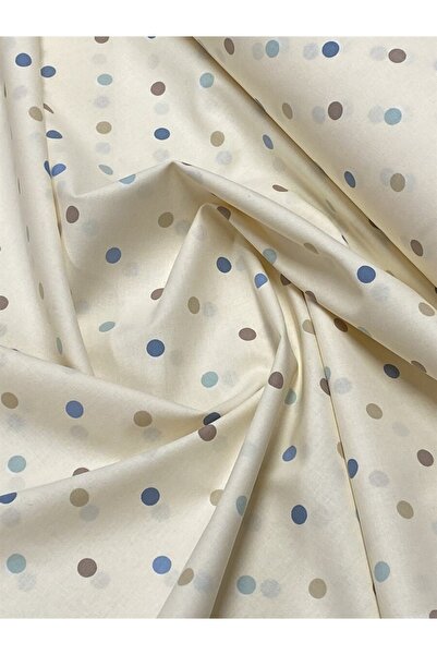 EDA HOME TEKSTİL Puantiyeli %100 Pamuk Akfil Kumaş (bebek) Eni:150cm (100x150...