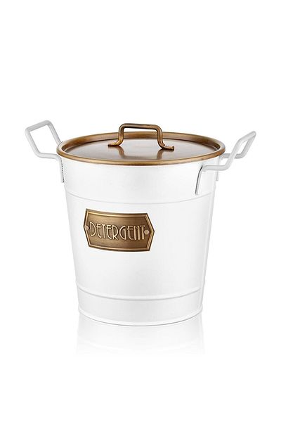 The Mia White Galvanized 33x24cm Detergent and Storage Bucket - Glv0504
