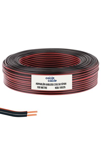 Genel Markalar HOPARLÖR KABLOSU KORDON 2X0.50 SİYAH 100MT CABLECABLE