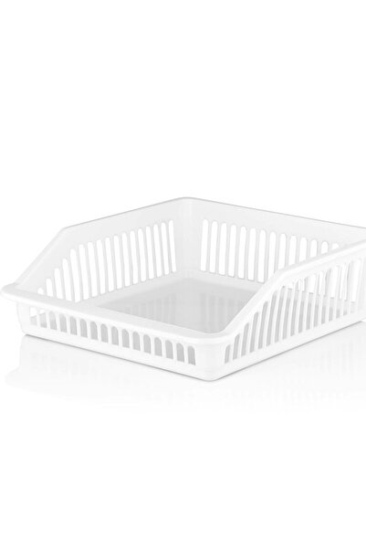 Dükkanönü Refrigerator Basket Cabinet Organizer Basket Organizer Wide (White)