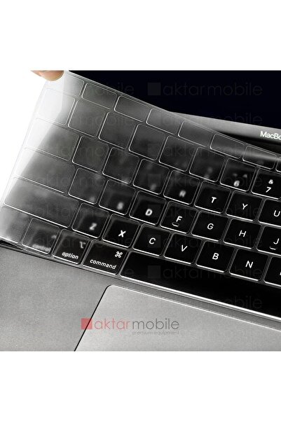 AktarMobile Macbook Air 13 M1 2021 A2337 Uyumlu Şeffaf Klavye Koruyucu Türkçe...