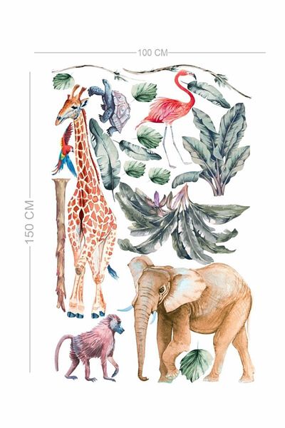 Piksel Grafik Αυτοκόλλητο τοίχου παιδικού δωματίου White Colored Amazon Animals