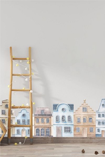 Piksel Grafik Autocolant de perete pentru camera copiilor Scandi Houses
