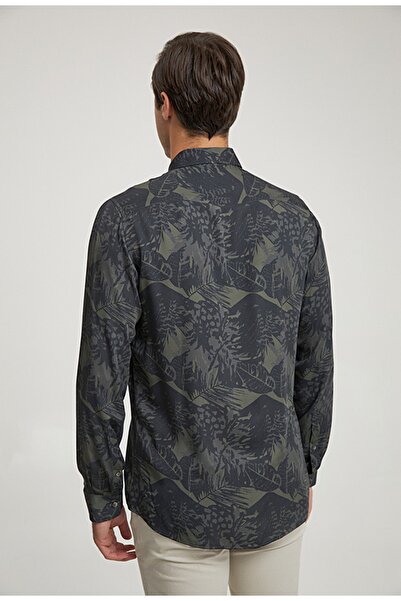 Tween Slim Fit Haki Baskılı Gömlek