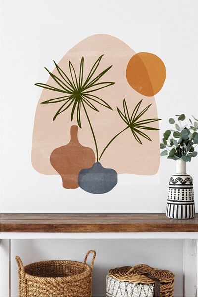 Piksel Grafik Boho Botanical Leaf Wall Sticker