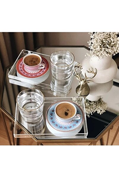 Hyatt Concept 2 Adet 14cmx22cm Pleksiglas Dekoratif Sunum Tepsisi Şeffaf