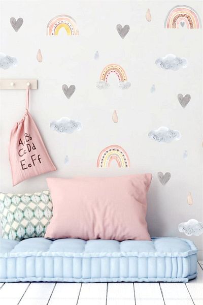 Piksel Grafik Autocolant de perete Rainbow Sky Set