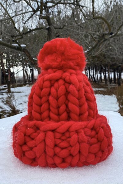 HEYAYS El Örgüsü Ponponlu Kalın Bere