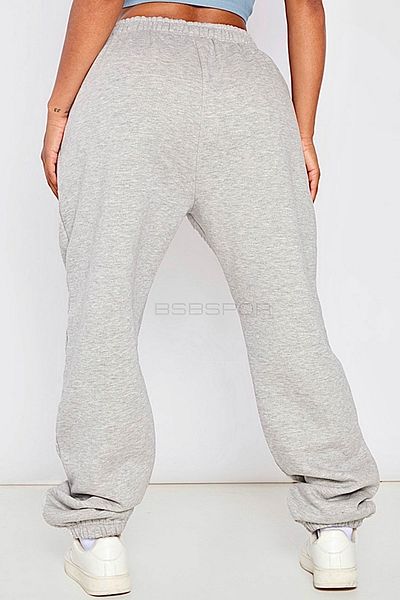 BSBSPOR Γκρι βαμβακερό Jogger Sweatpants - Χειμερινό, ελαστικό γυναικείο πόδι