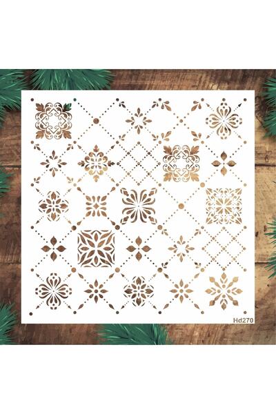 STENCİLTASARIM Stencil Tasarım Hd270 Geometrik - Dekoratif Duvar, Eşya, Fayan...
