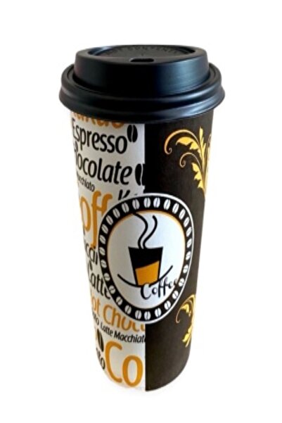 Aygün Cup [ Excodi Cup ] 12 Oz Kapaklı Karton Bardak 300 ml - 500'lü / Kaliteli Bardak | Kahve