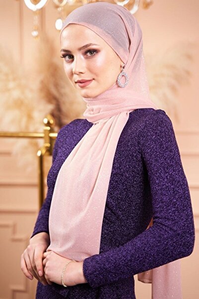 ALLURİNG Simli Pudra Abiye Şal