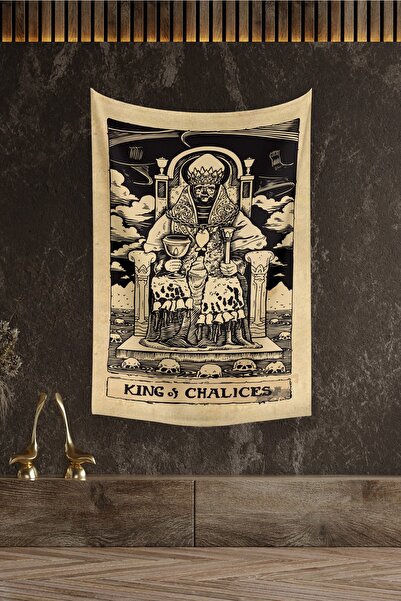 Vagonik Tarot Kartı King Of Chalices Duvar Örtüsü Halısı 140x100 Cm-70x100 Cm