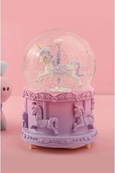Mislinababy Çılgıntrend Unicorn Atlı Karınca Işıklı Büyük Boy Kar Küresi